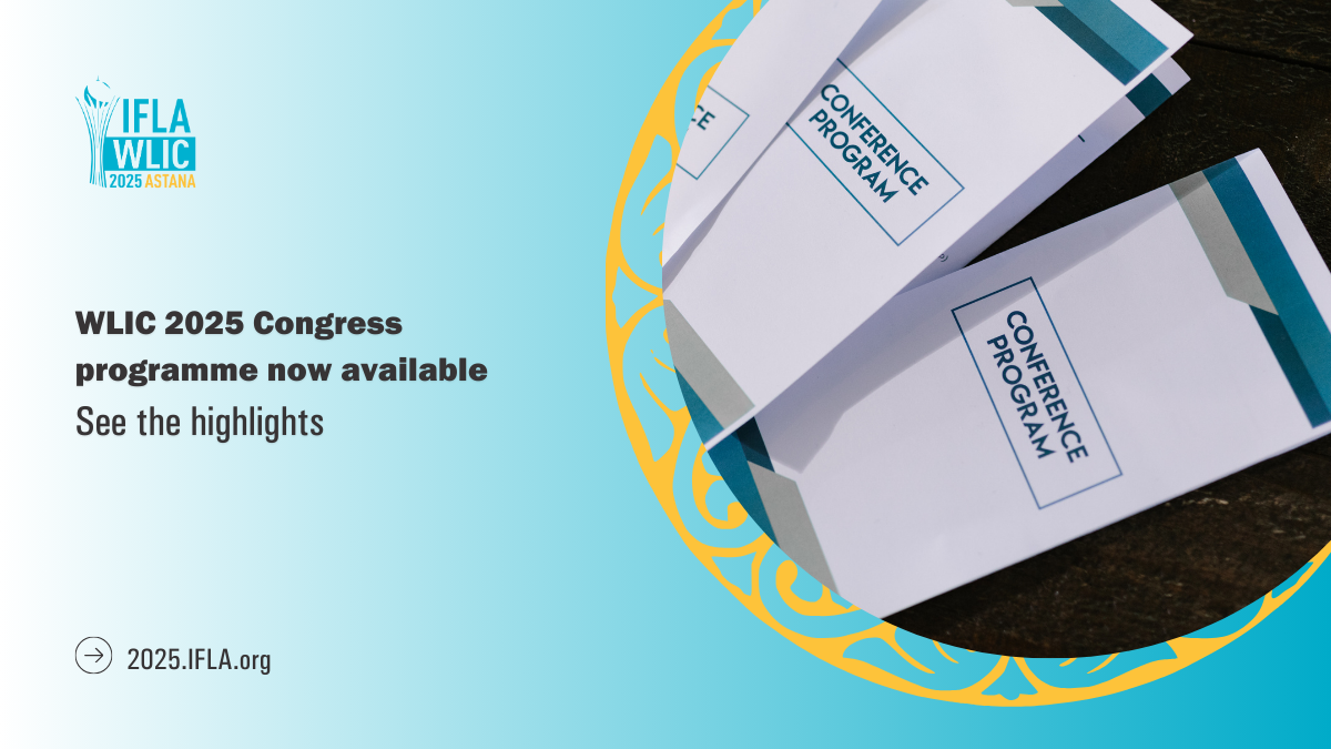 Image of brochures with text: WLIC 2025 Congress programme now available
See the highlights