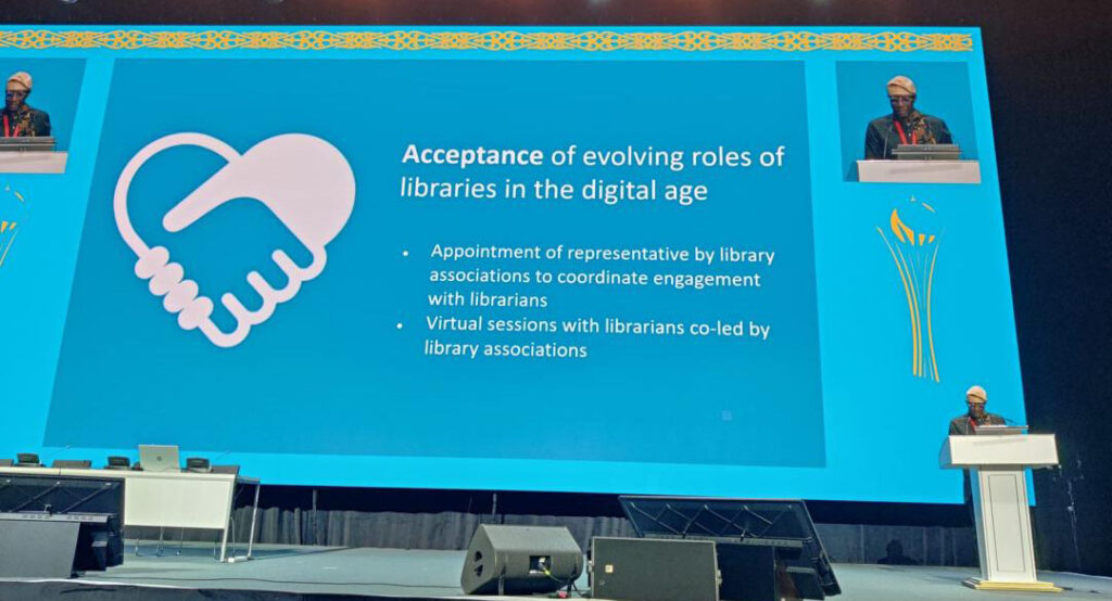 Powerpoint slide. White text on blue background